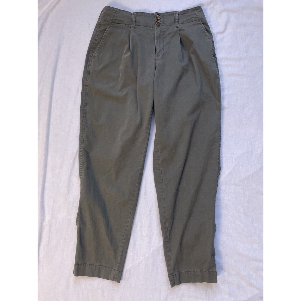 A New Day Women 6 Pants Olive Green Utility Pocket Straight Leg Stretch Outdoor